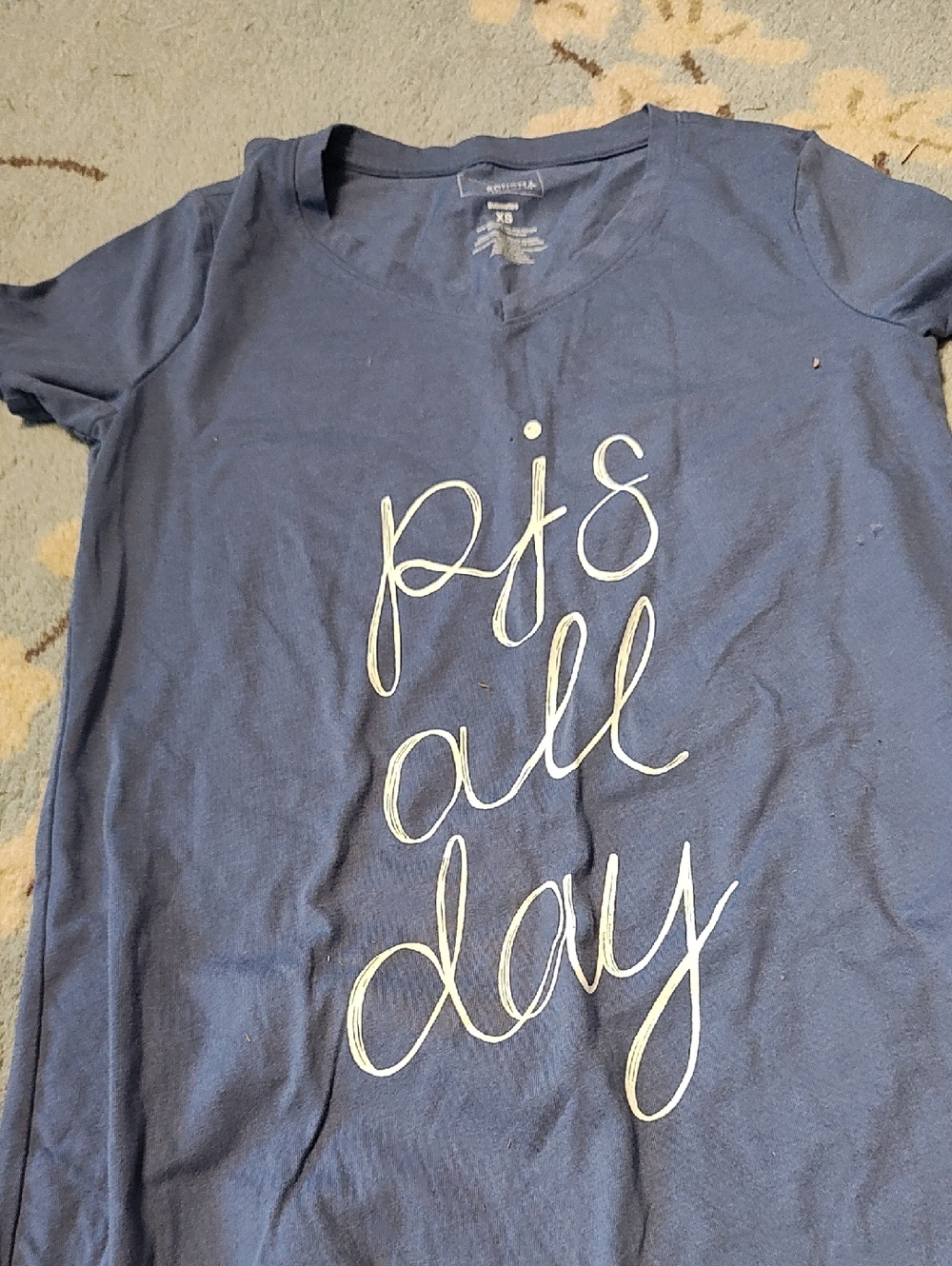 Navy "PJs All Day" Short Sleeve Sleep Tee